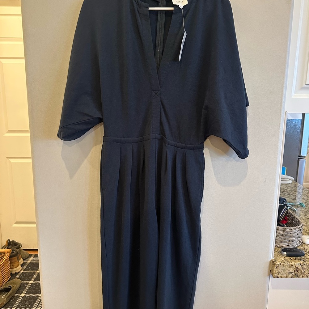 Anthropologie Deep Blue Jumpsuit